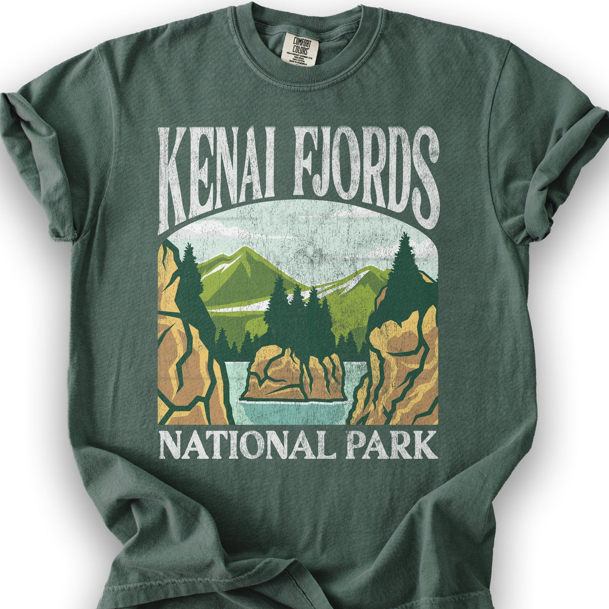 Kenai Fjords National Park "Big and Bold" T-Shirt - Blue Spruce