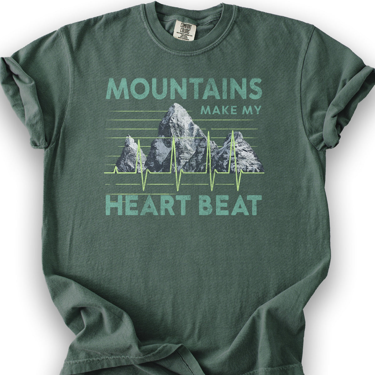 Mountain Lover "Heartbeat" T-Shirt - Blue Spruce