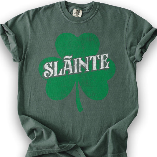 Sláinte Textured Shamrock T-Shirt - Blue Spruce