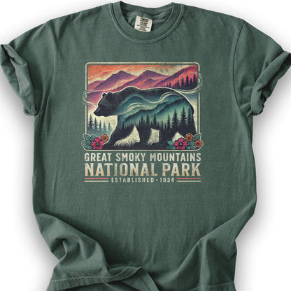Great Smoky Mountains "Mountain Bear" T-Shirt - Blue Spruce