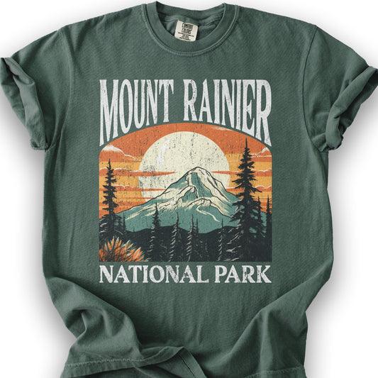 Mount Rainier National Park "Big and Bold" T-Shirt - Blue Spruce