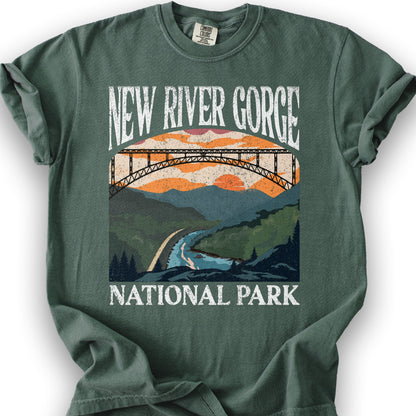 New River Gorge National Park "Big and Bold" T-Shirt - Blue Spruce