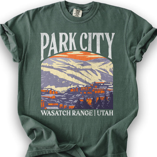 Park City Utah "Big and Bold" T-Shirt - Blue Spruce