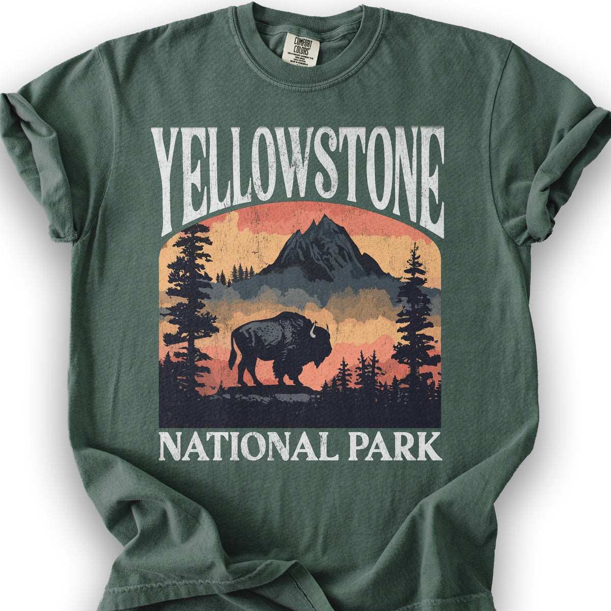 Yellowstone National Park "Big and Bold" T-Shirt - Blue Spruce