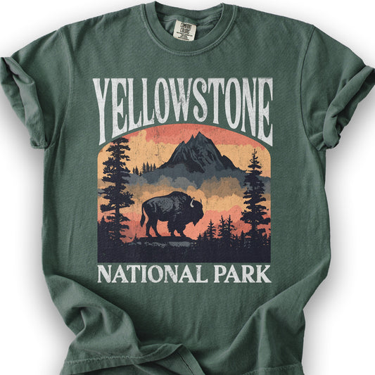 Yellowstone National Park "Big and Bold" T-Shirt - Blue Spruce