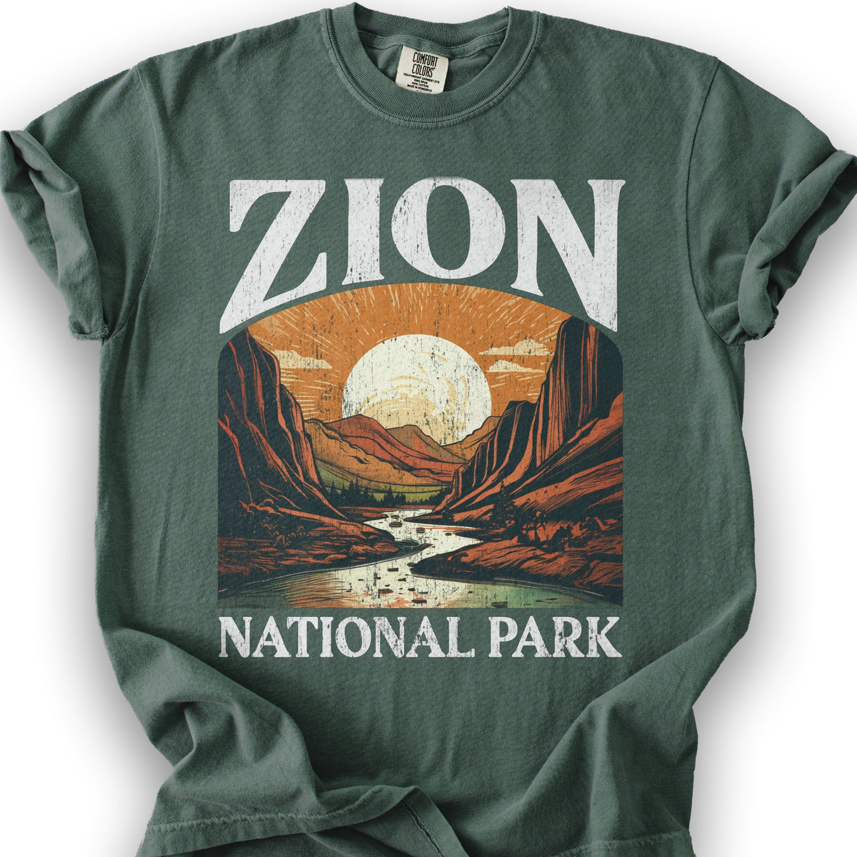 Zion National Park "Big and Bold" T-Shirt - Blue Spruce