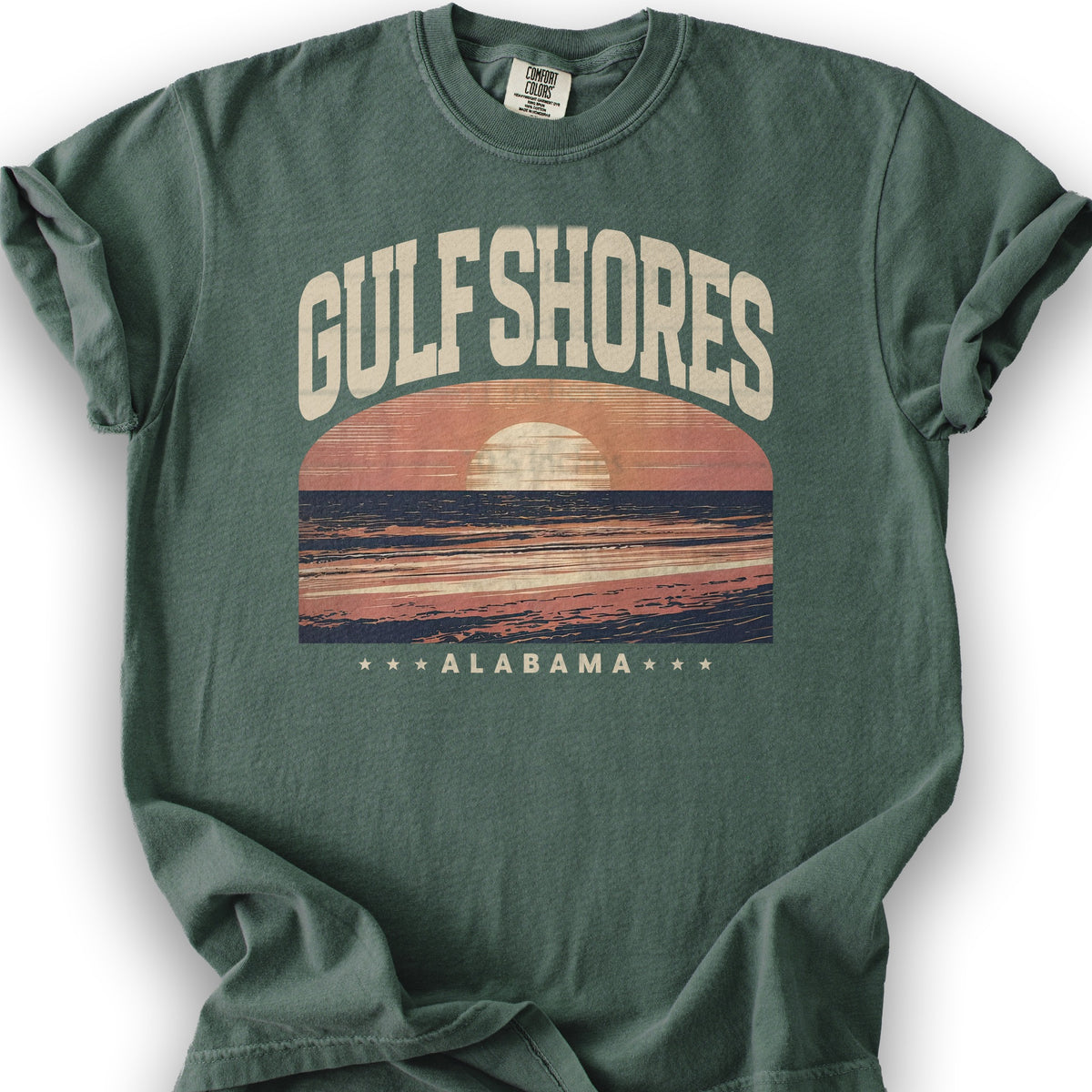 Gulf Shores Alabama "Varsity" Shirt - Blue Spruce