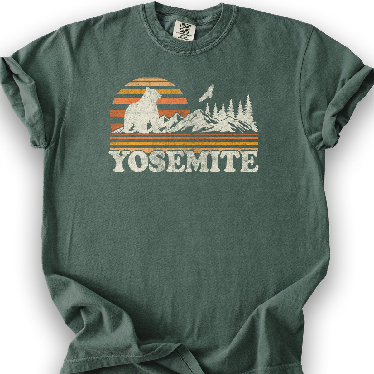 Yosemite Retro Sunset T-Shirt - Blue Spruce