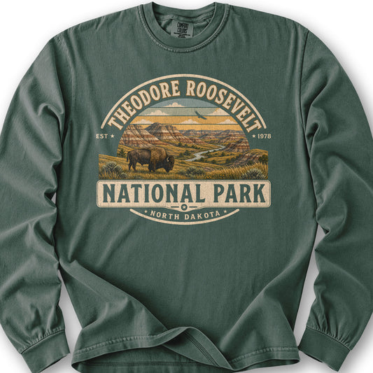 Theodore Roosevelt Medallion Long Sleeve Shirt - Blue Spruce