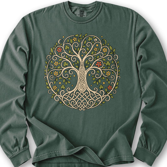 Celtic Tree of Life Long Sleeve Shirt - Blue Spruce