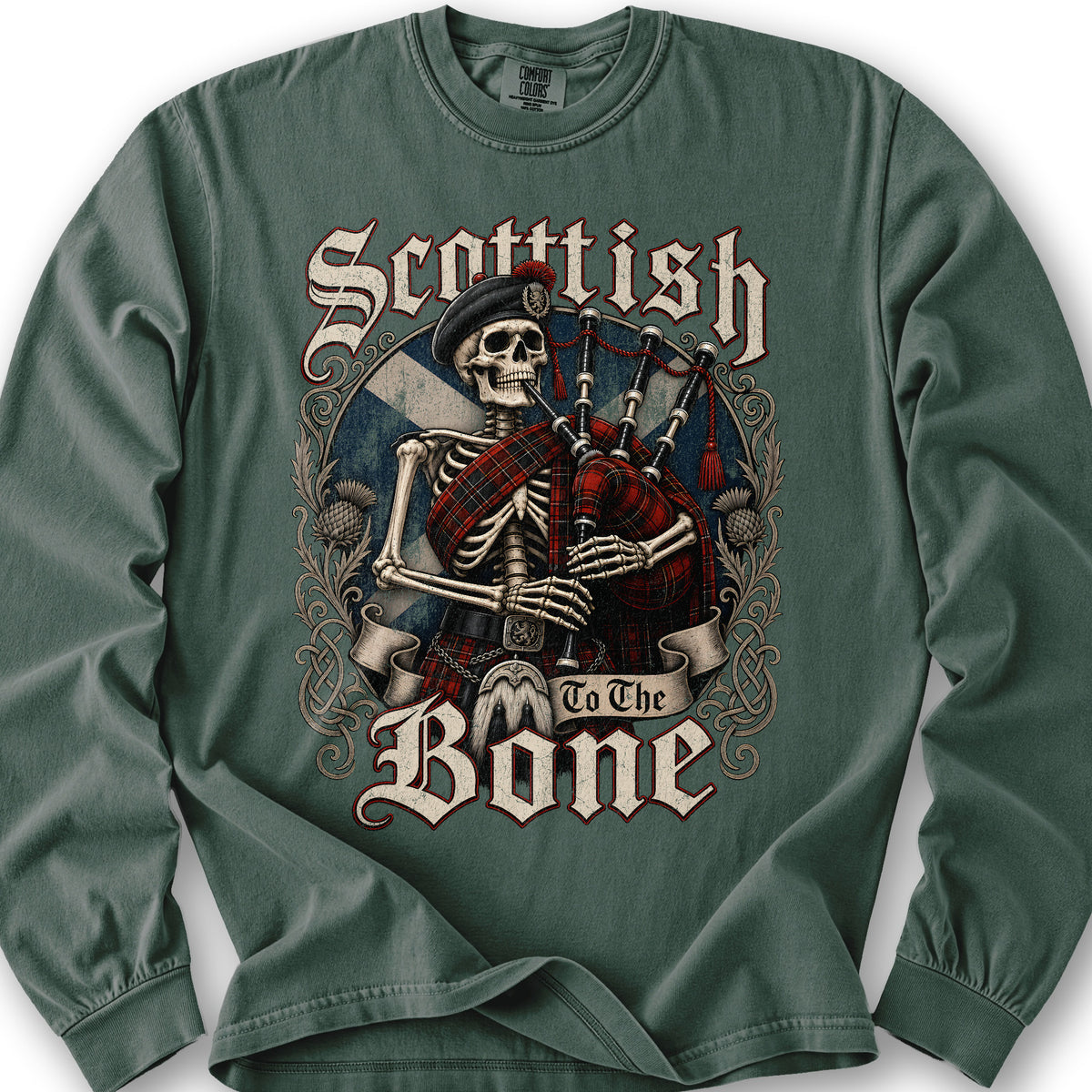 Scottish Boney Piper Long Sleeve Shirt - Blue Spruce