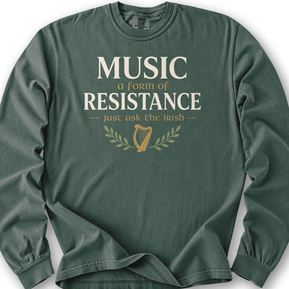 Music Resistance Irish Long Sleeve Shirt - Blue Spruce
