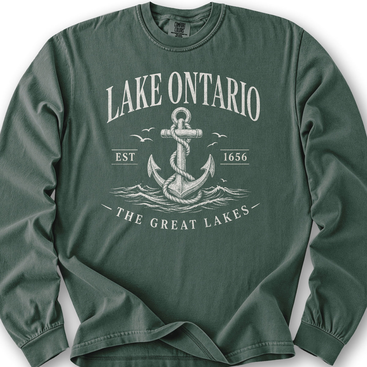 Lake Ontario Anchor Long Sleeve Shirt - Blue Spruce
