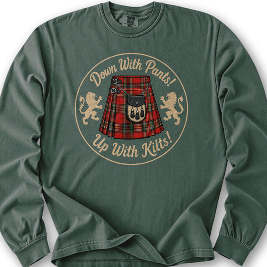 Up With Kilts Long Sleeve Shirt - Blue Spruce