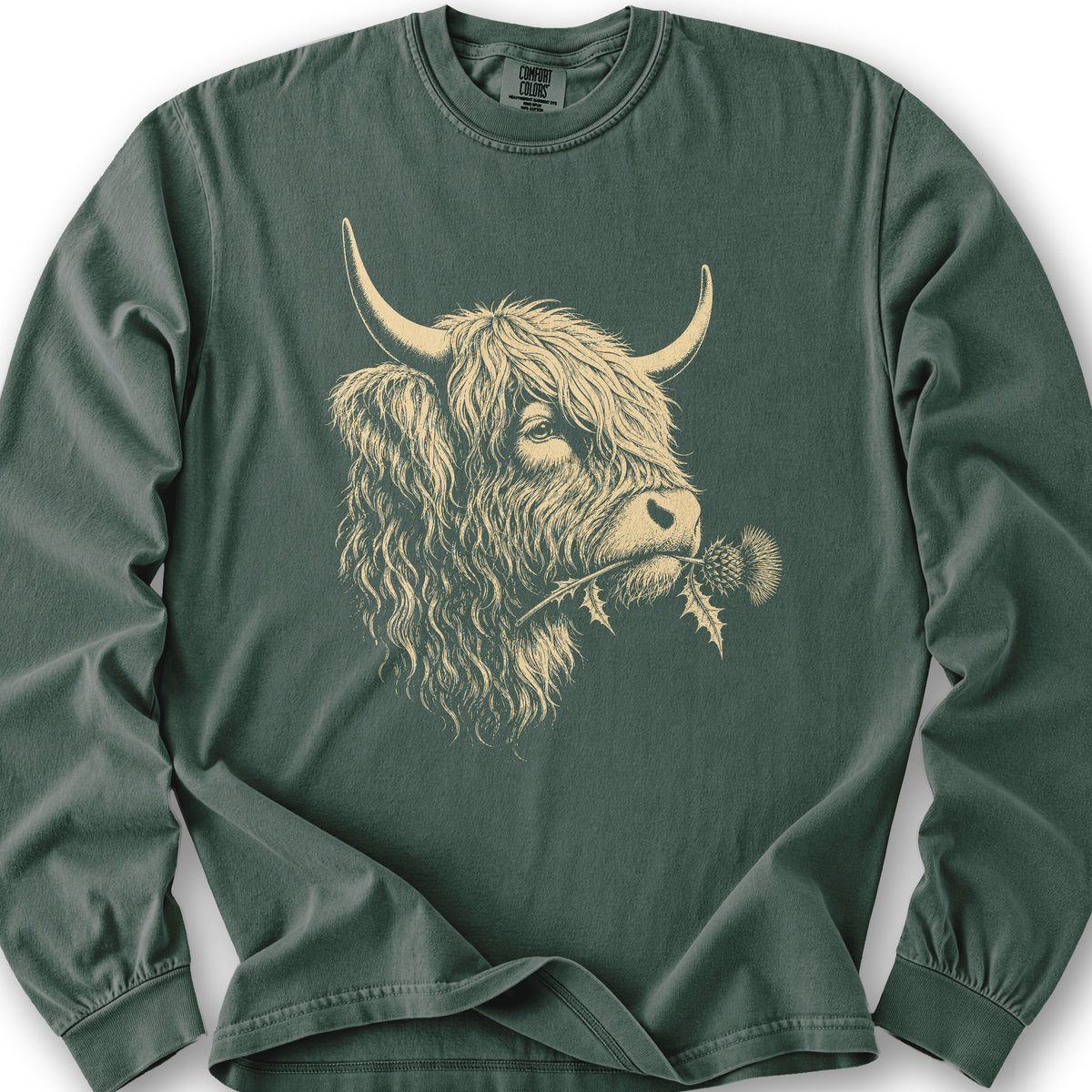 Coo With Thistle Long Sleeve Shirt - Blue Spruce
