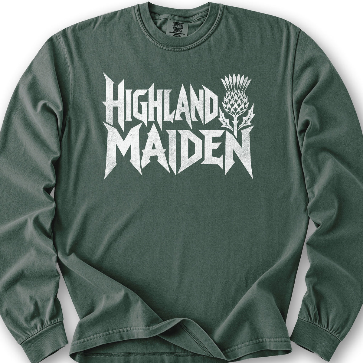Highland Maiden Thistle Long Sleeve Shirt - Blue Spruce