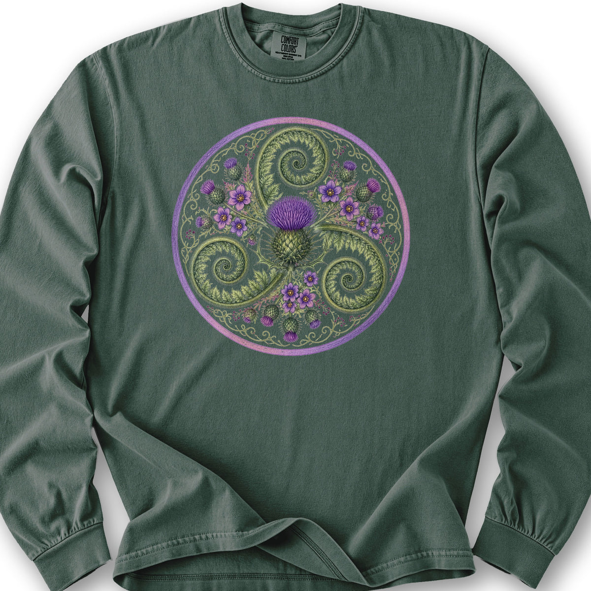 Thistle Triskele Fern Long Sleeve Shirt - Blue Spruce
