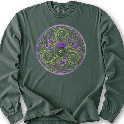 Thistle Triskele Fern Long Sleeve Shirt - Blue Spruce