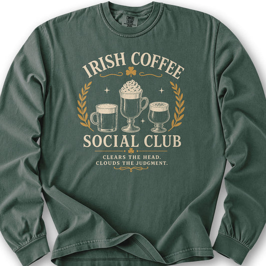 Irish Coffee Social Club Long Sleeve Shirt - Blue Spruce