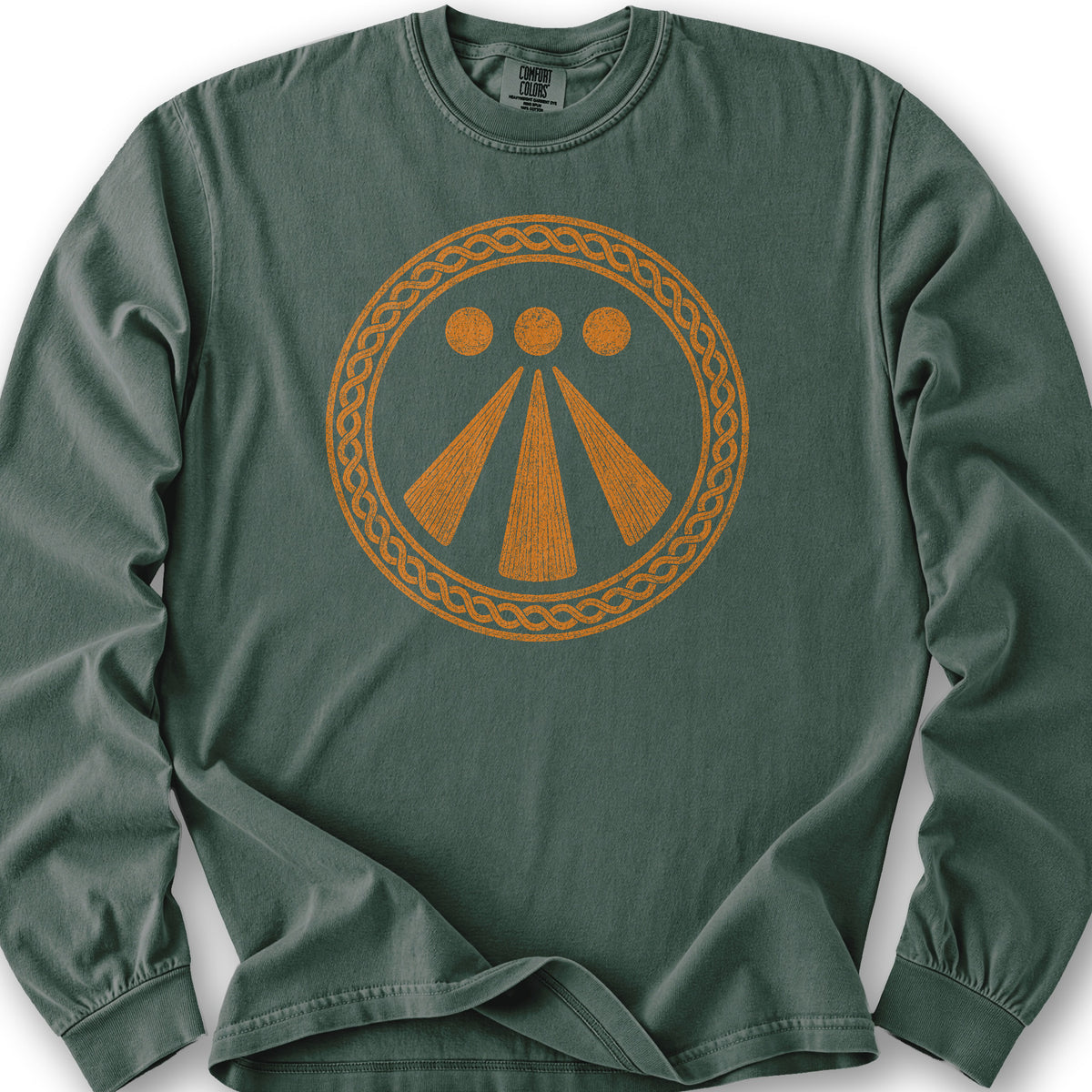 Awen Celtic Knot Long Sleeve Shirt - Blue Spruce