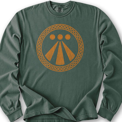 Awen Celtic Knot Long Sleeve Shirt - Blue Spruce