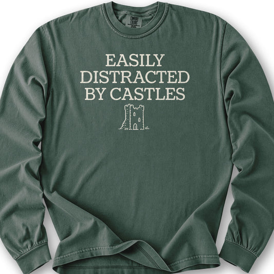 Distracted By Castles Long Sleeve Shirt - Blue Spruce