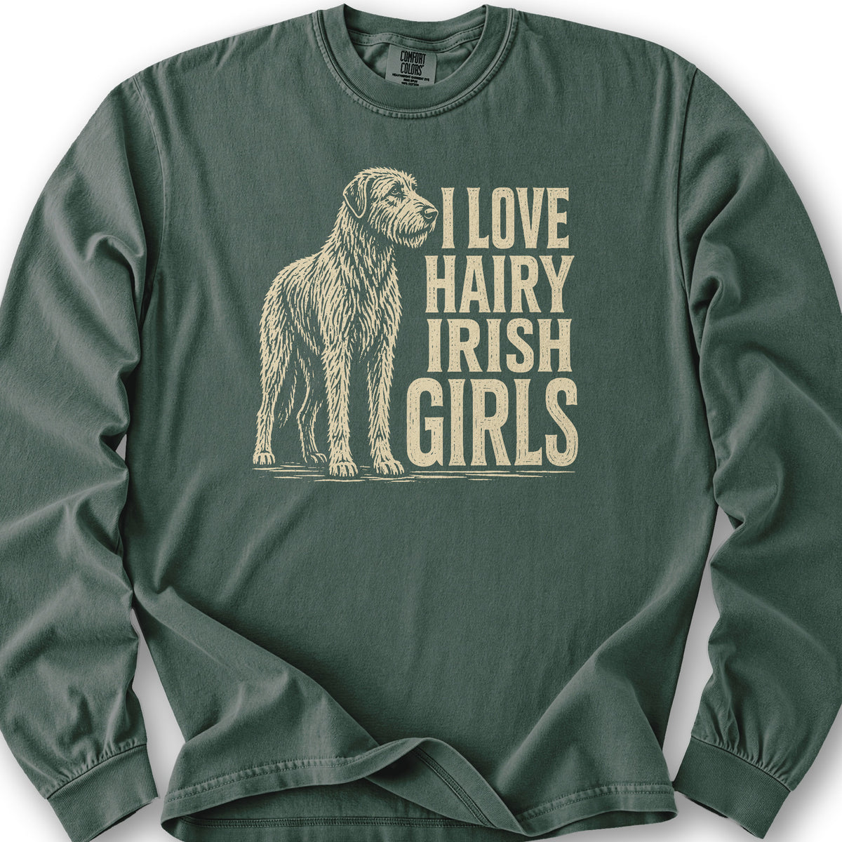 Irish Wolfhound Lover Long Sleeve Shirt - Blue Spruce
