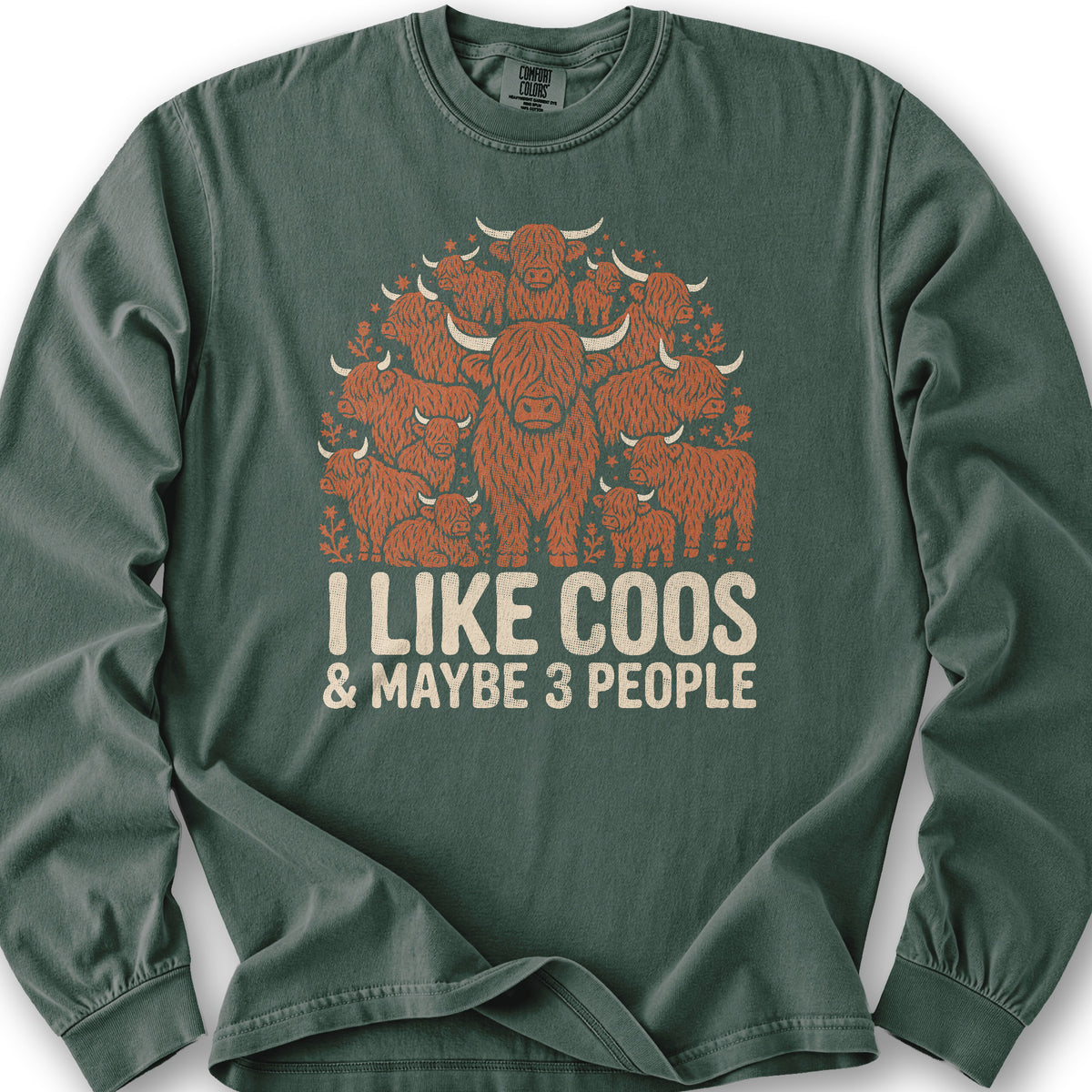 I Like Coos Long Sleeve Shirt - Blue Spruce