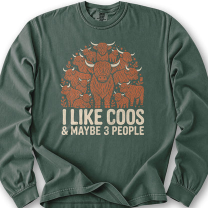 I Like Coos Long Sleeve Shirt - Blue Spruce