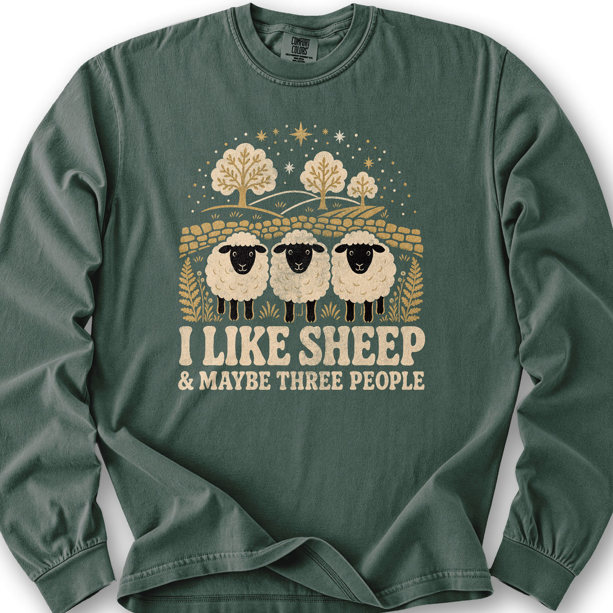 I Like Sheep Long Sleeve Shirt - Blue Spruce