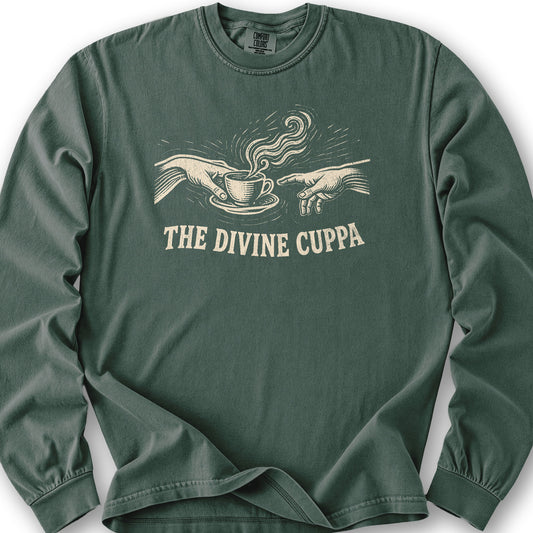 The Divine Cuppa Long Sleeve Shirt - Blue Spruce