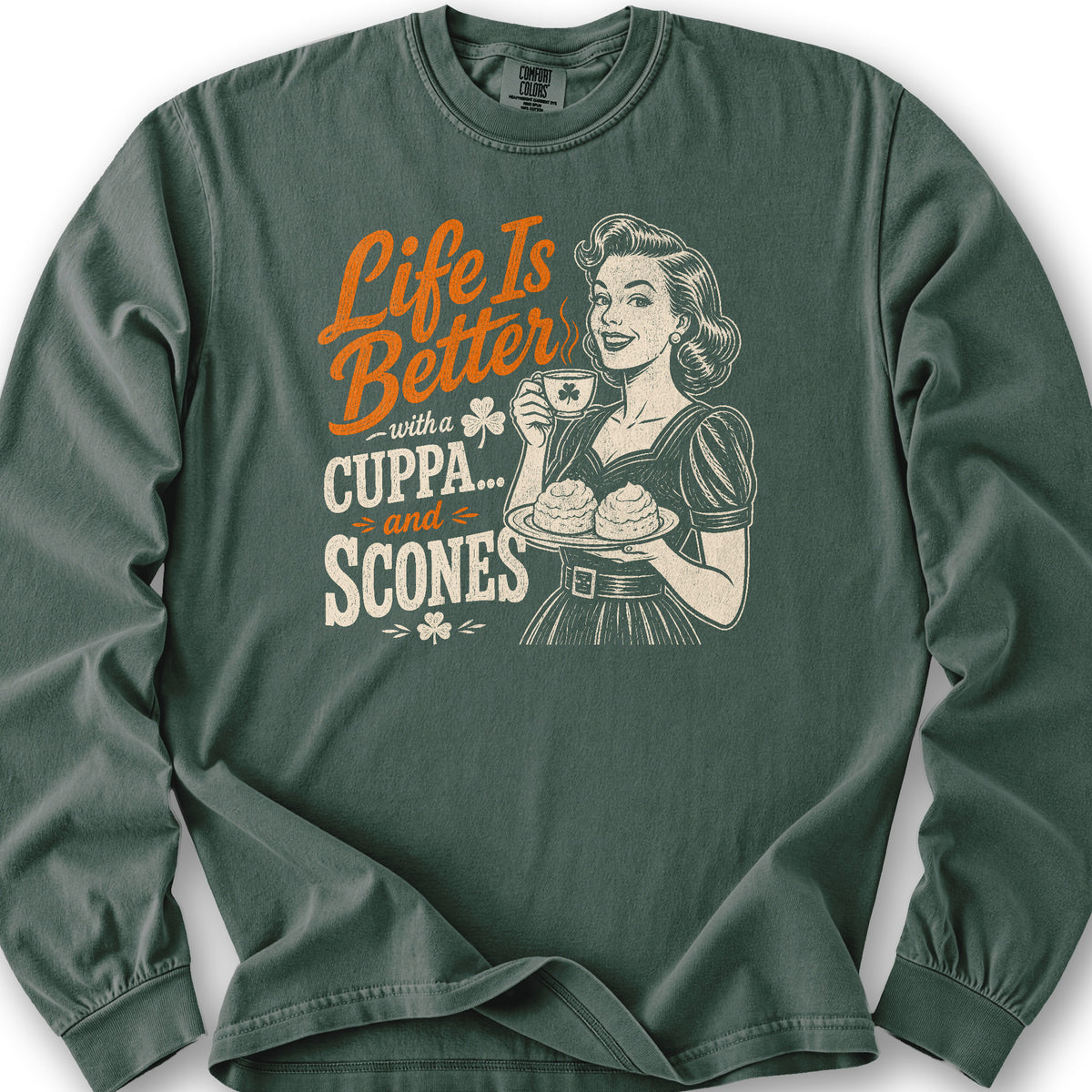 Cuppa Scones Long Sleeve Shirt - Blue Spruce