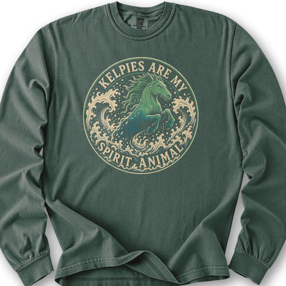 Kelpie Badge Long Sleeve Shirt - Blue Spruce