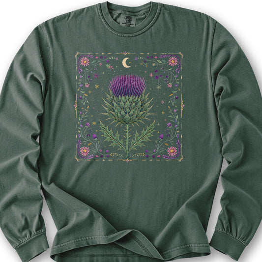 Midnight Thistle Long Sleeve Shirt - Blue Spruce