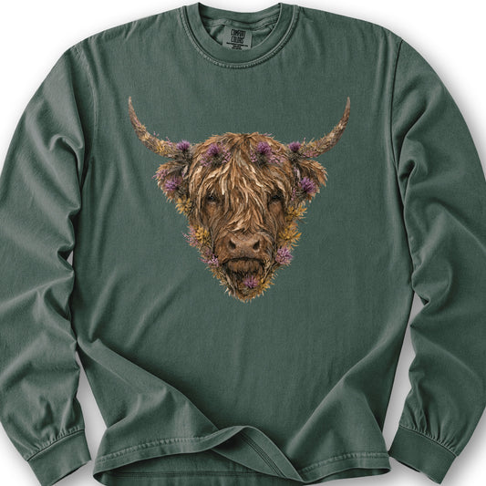 Floral Thistle Coo Long Sleeve Shirt - Blue Spruce