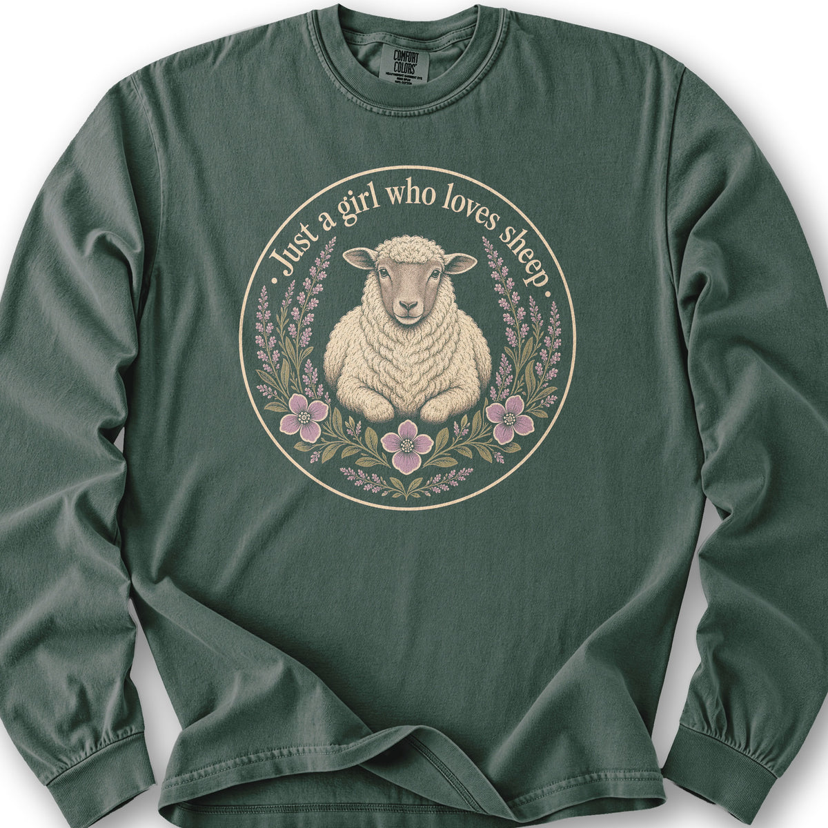 Girl Who Loves Sheep Long Sleeve Shirt