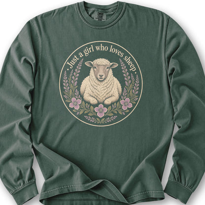 Girl Who Loves Sheep Long Sleeve Shirt