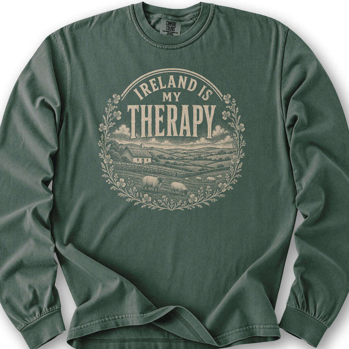 Ireland Is My Therapy Badge Long Sleeve Shirt