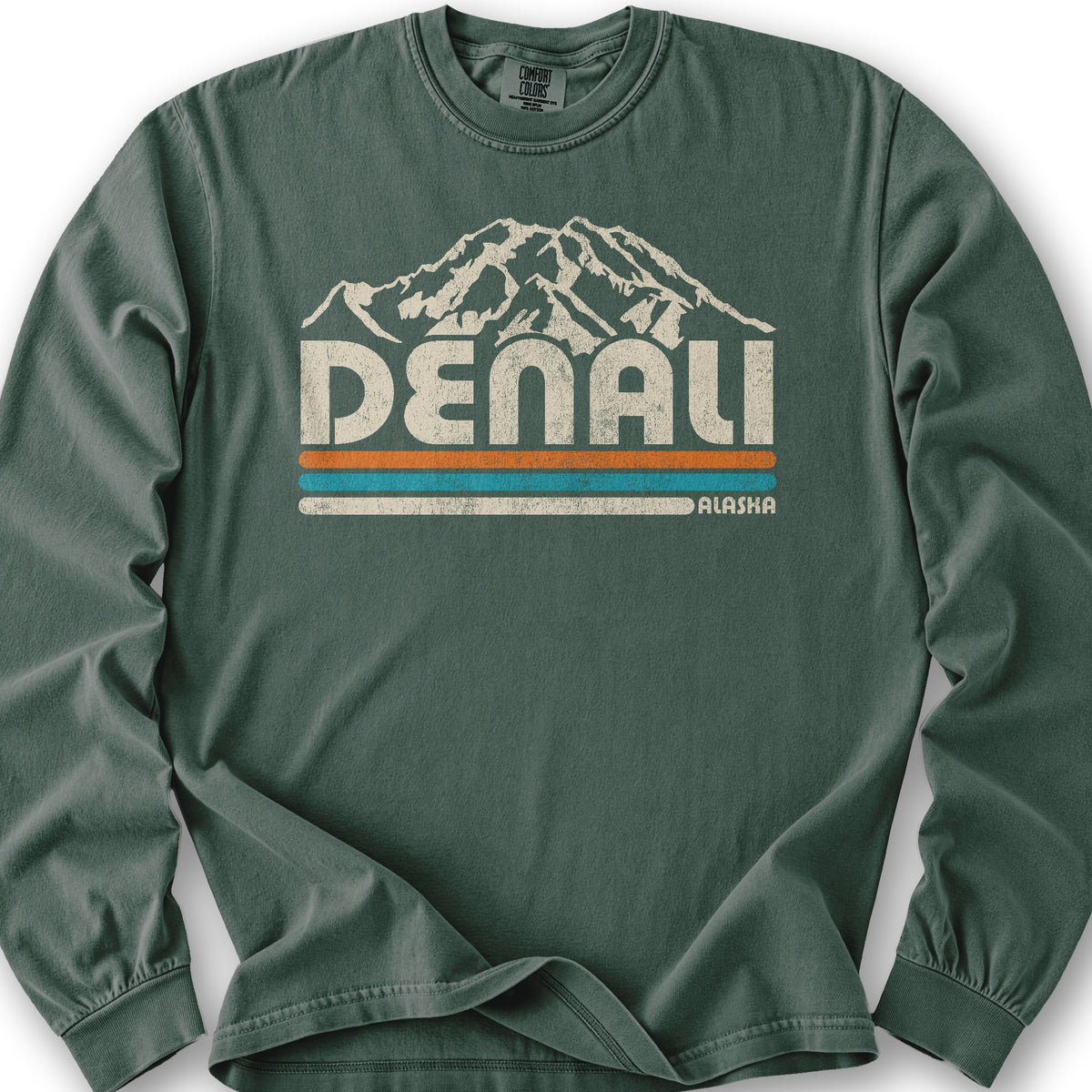 Denali Alaska Retro Stripe Long Sleeve Shirt - Blue Spruce