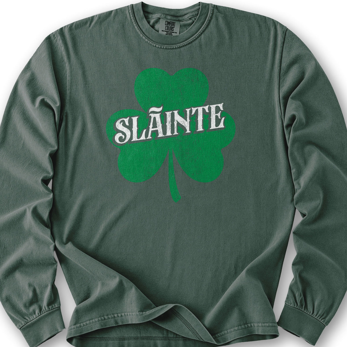 Sláinte Textured Shamrock Long Sleeve Shirt