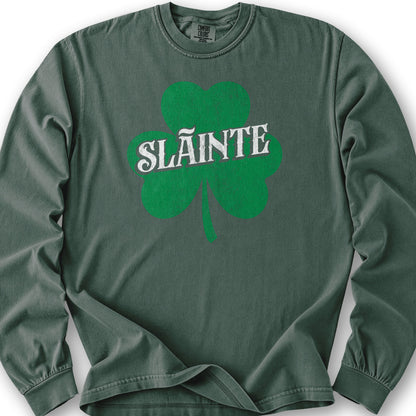 Sláinte Textured Shamrock Long Sleeve Shirt
