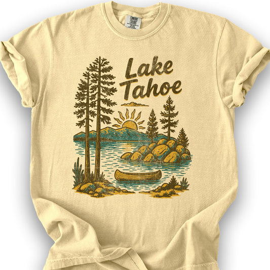Lake Tahoe Canoe Sketch - Butter