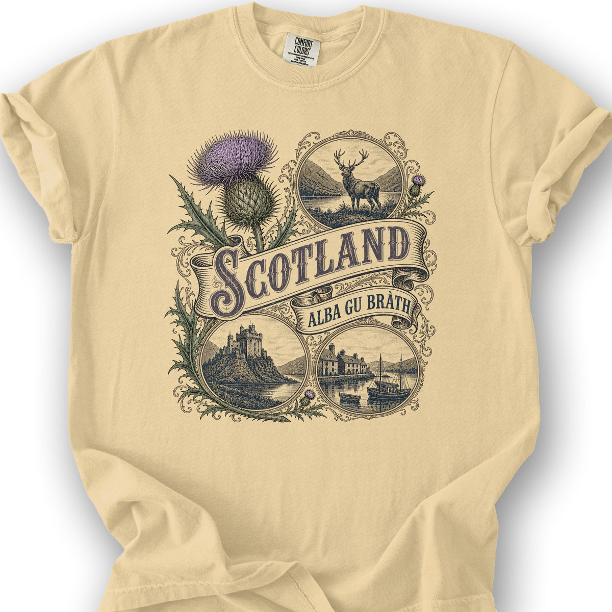 Scotland Vignettes T-Shirt - Butter