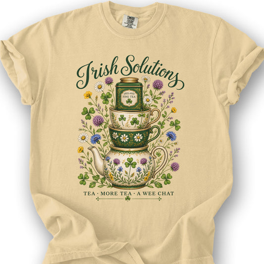 Irish Solutions Tea Cups T-Shirt - Butter