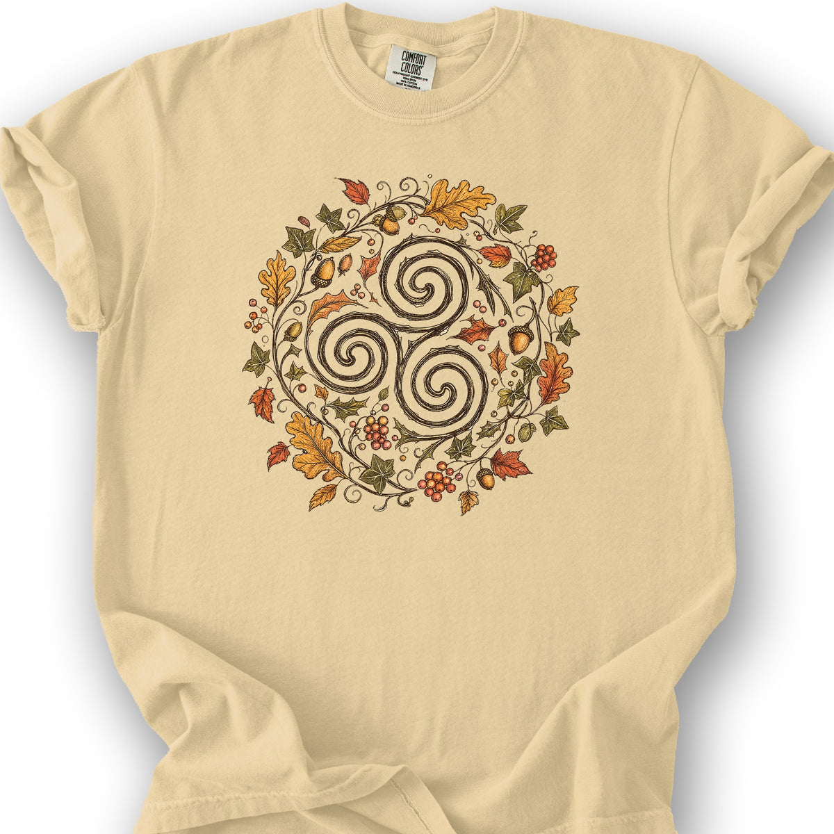 Celtic Autumn Spiral T-Shirt - Butter