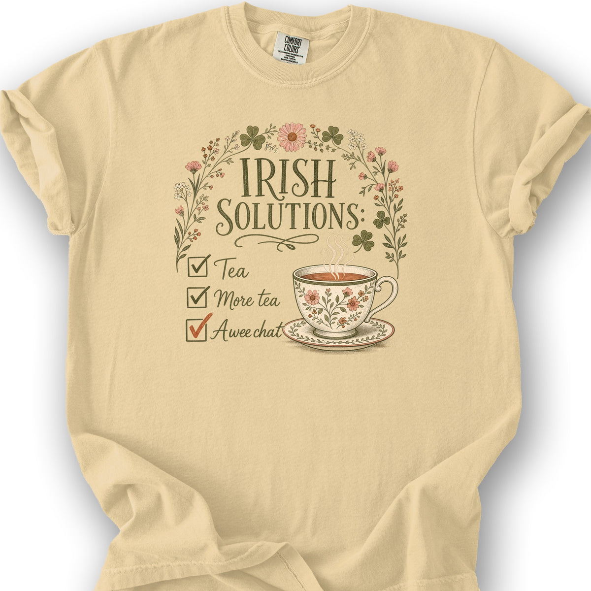 Irish Solutions Tea Cup T-Shirt - Butter