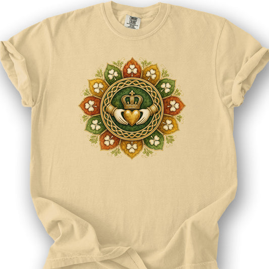 Claddagh Fall Mandala T-Shirt - Butter