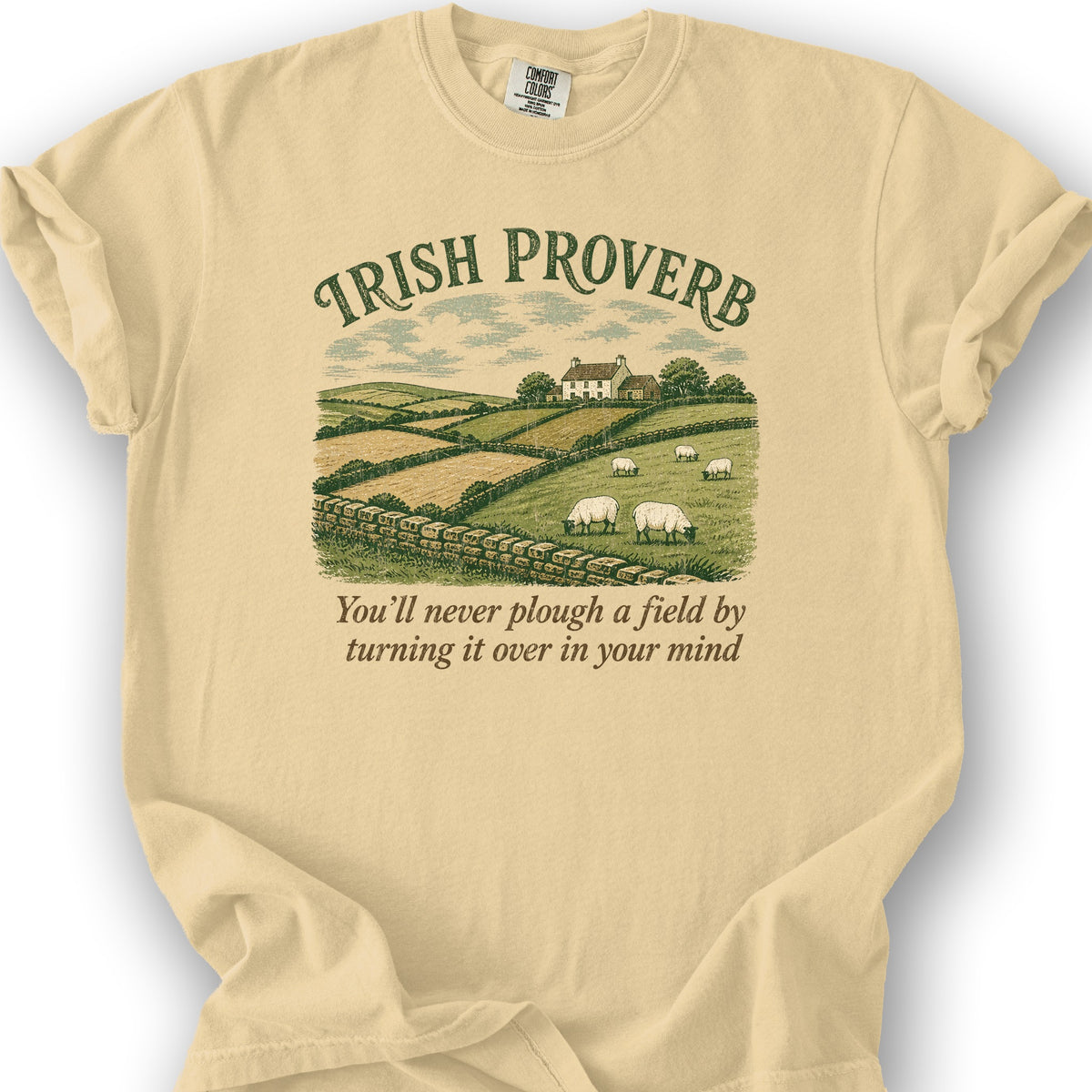 Plough Proverb T-Shirt - Butter