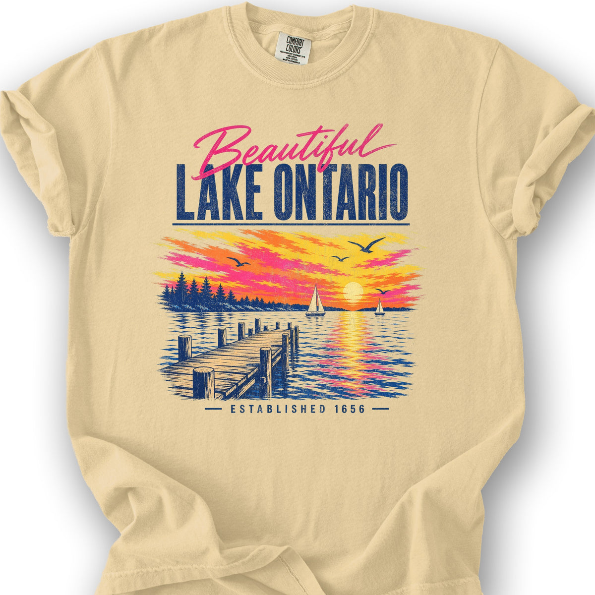 Lake Ontario Color Burst T-Shirt - Butter