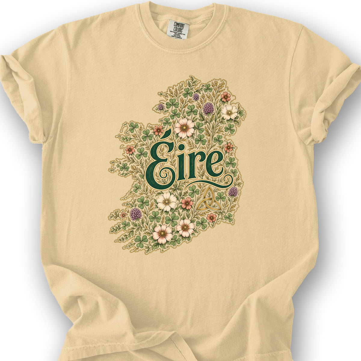 Éire Floral Map T-Shirt - Butter